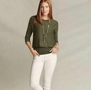 Cabi Twofer Olive Cropped Sweater Top (Top Layer Only) XS 💚🍃